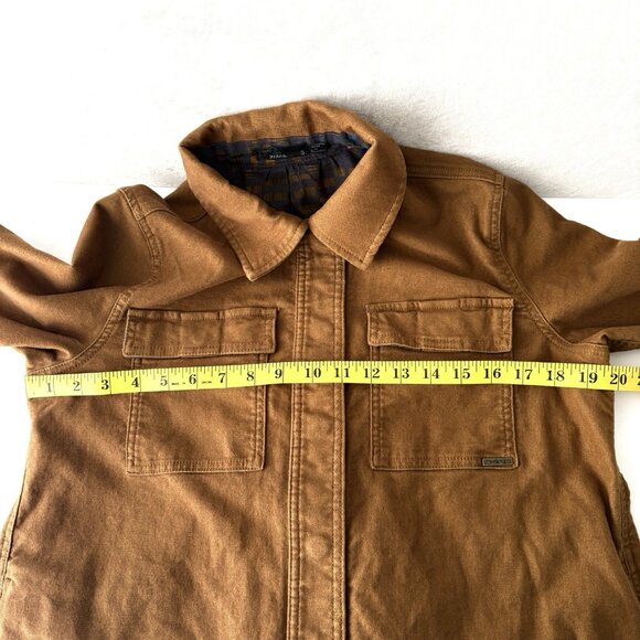 PRANA Womens Nikit Walnut Brown Jacket Size S Snap Front Organic Cotton - Picture 10 of 12